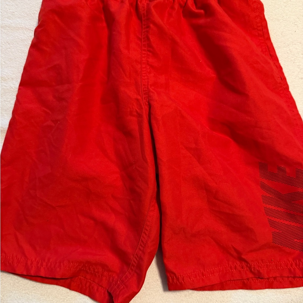 Nike Red Men's Athletic Shorts with Side Logo